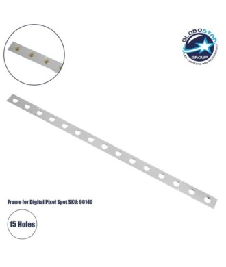 GloboStar® 90829 Μεταλλικο Καλυμμα 1 Μέτρου 15 Τεμαχίων για Ψηφιακή Αλυσίδα Γιρλάντα 20 Σποτ LED με Κωδικό 90140 Ασημί Μ100 x Π4.7 x Υ1cm